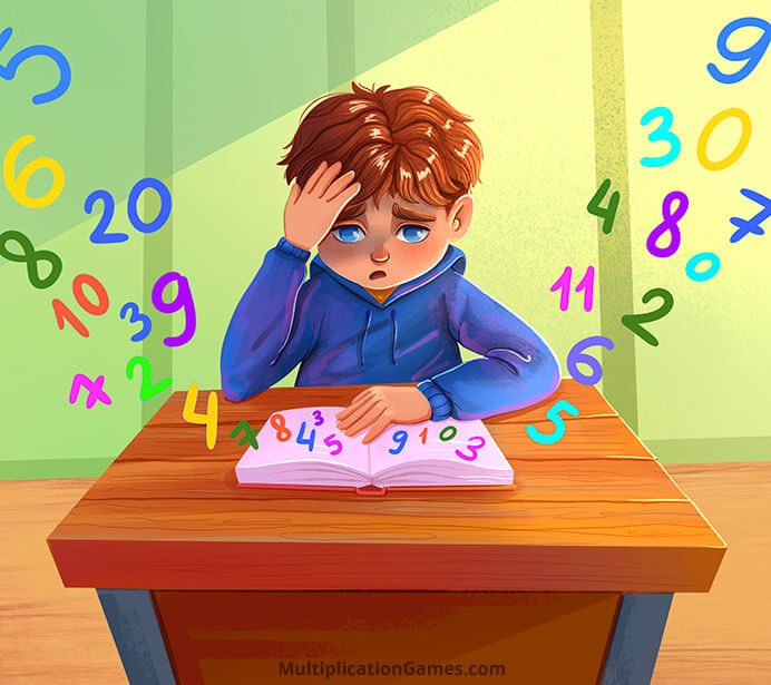 A student who is having a hard time learning new math skills