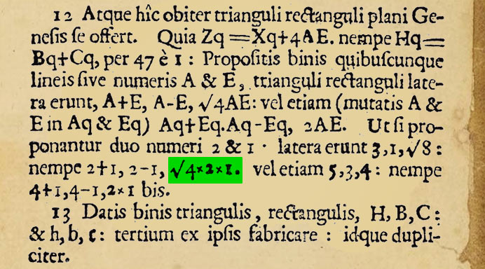 Early instance of using a cross x symbol for multiplication in William Oughtred's 1631 book Clavis Mathematicae